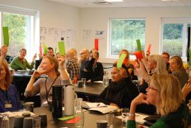 Aktive deltagere på møde hos NNE Pharmaplan